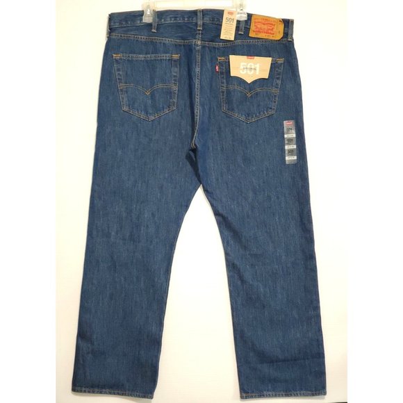 NWT Levi's 501 Men's Original-Fit Dark Stonewash Denim Jeans Size 42X30 1433 - Picture 4 of 12
